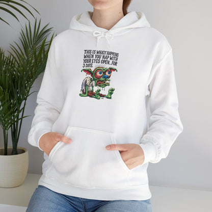 Cute Monster Hoodie with "This Is What Happiness Looks Like When You May Have Your Wings Open..." — Whimsical Gift Pullover