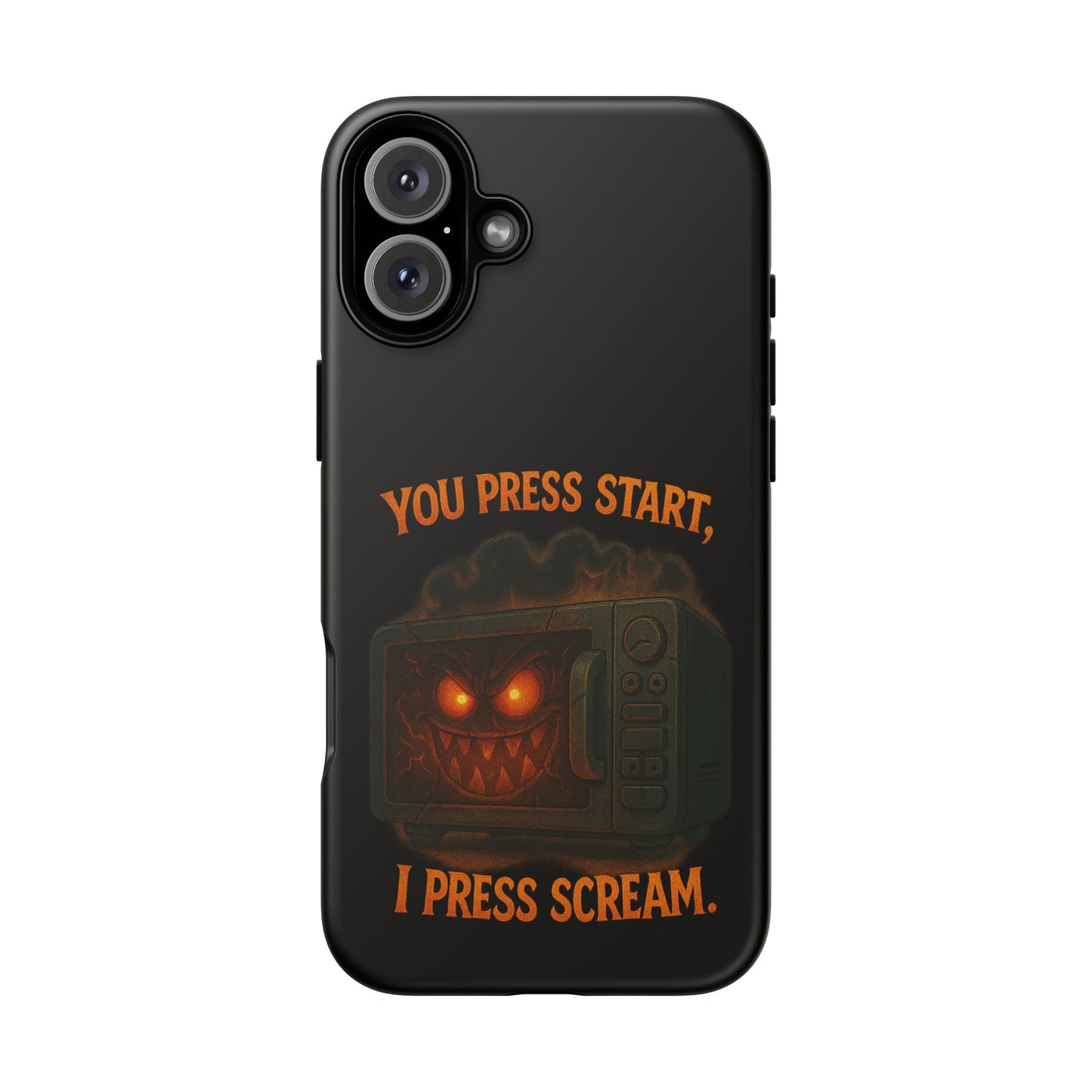 Phone Case — "You Press Start, I Press Scream" Spooky Retro Game Controller Design