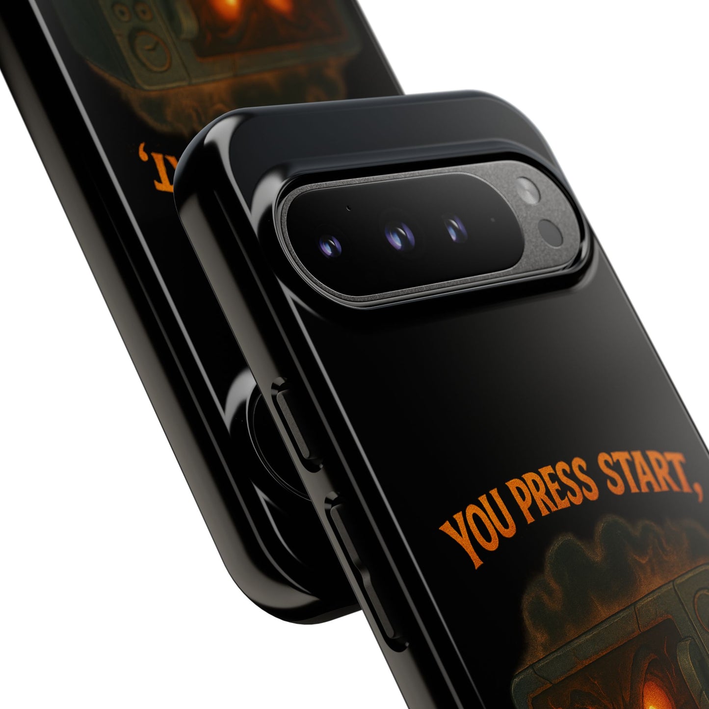 Phone Case — "You Press Start, I Press Scream" Spooky Retro Game Controller Design