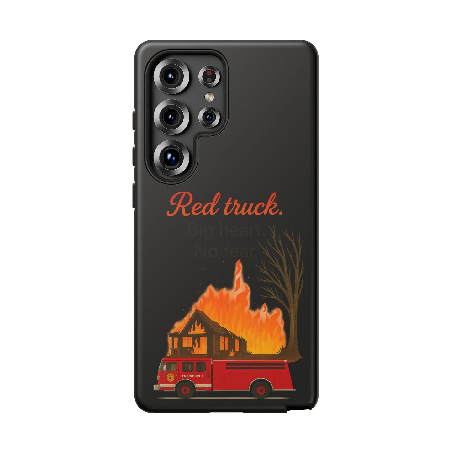 Phone Case — 'Red truck' Fire Truck Design, Vintage Firefighter Gift