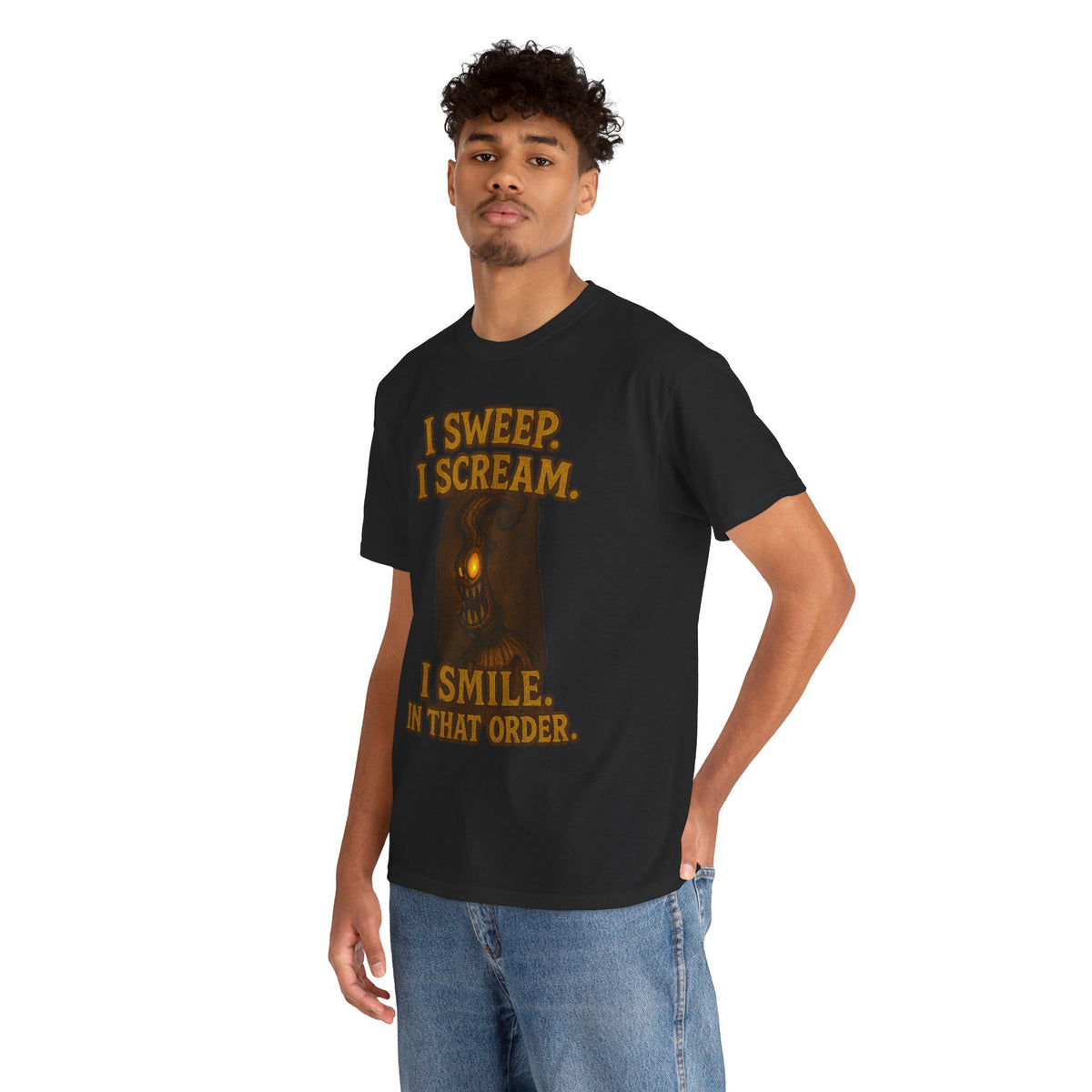 Creepy Pumpkin Lantern I Sweep I Scream I Smile T-Shirt