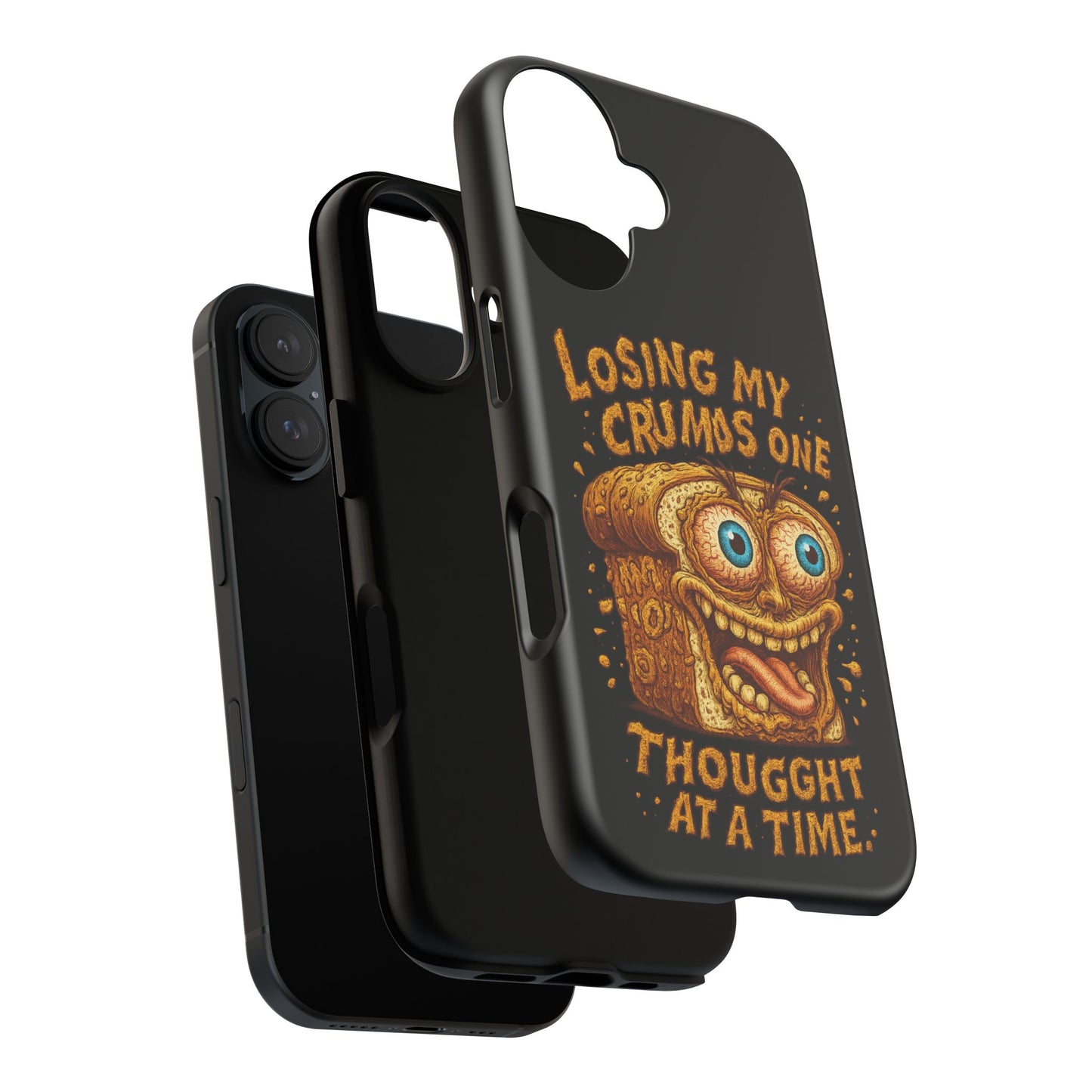 Phone Case — "Losing My Crumbs One Thought at a Time" Funny Retro Bread Illustration