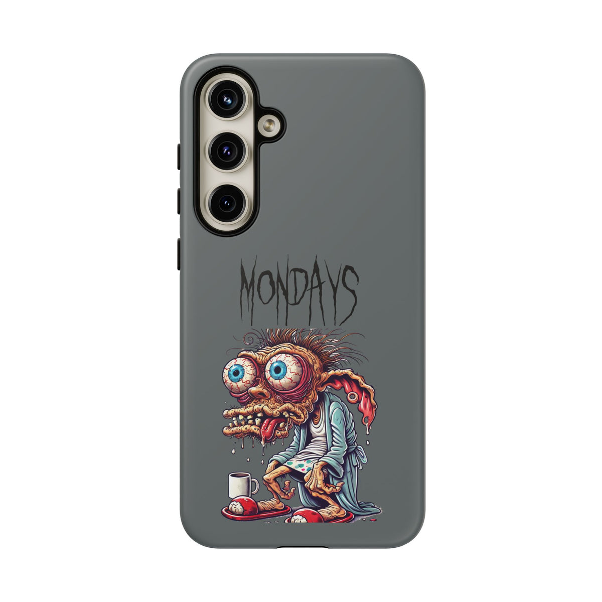 Mondays Zombie Character Phone Case – Funny Groggy Coffee Phone Cover