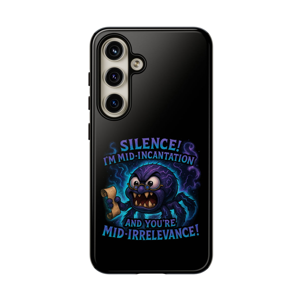 Phone Case — "Silence! I'm Mid-Incantation" Cute Angry Spider Magic Design