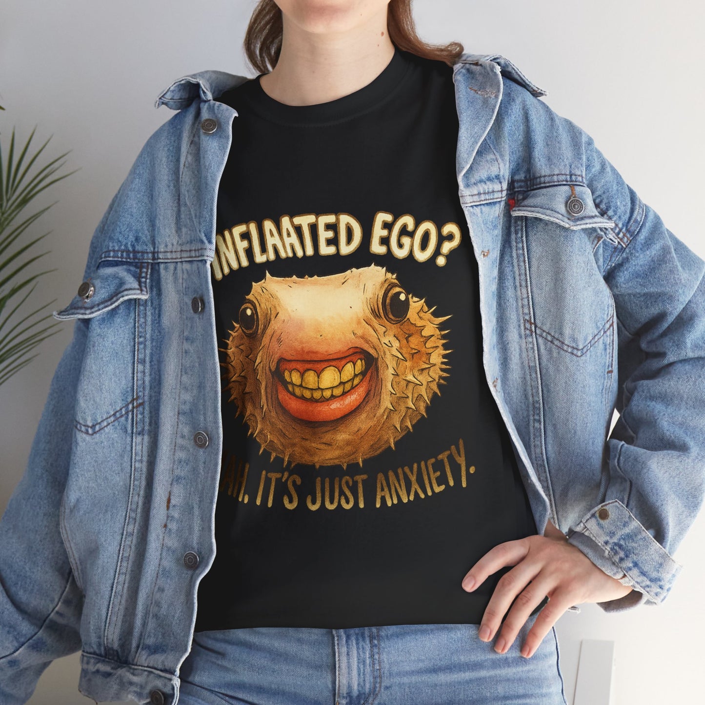 Inflated Ego? Nah, It’s Just Anxiety – Funny Pufferfish T-Shirt
