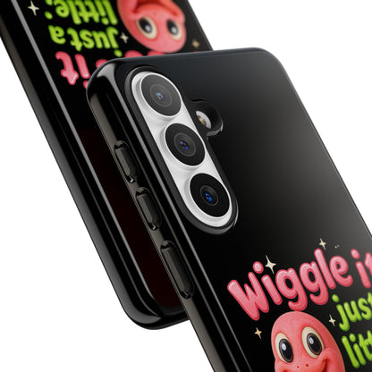 Wiggle It Worm Phone Case — Cute Pink & Green Cartoon iPhone Cover