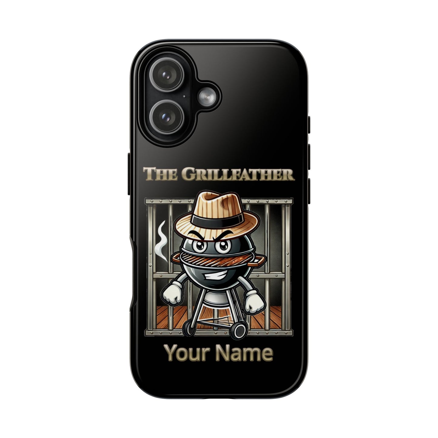 Grillfather Personalized Phone Case — Funny BBQ Smoker Design