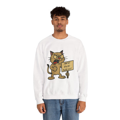 Are We Next – Angry Cat Protest Crewneck Sweatshirt