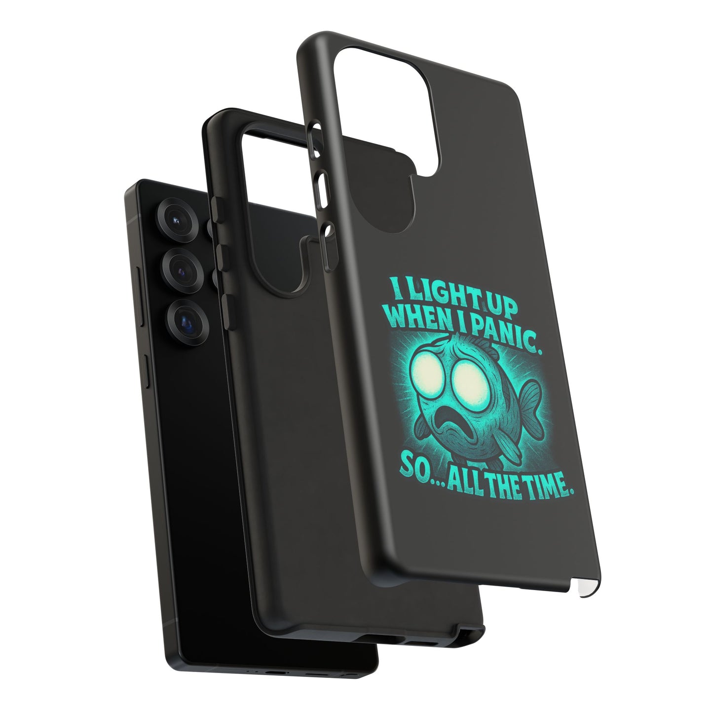 Phone Case — "I Light Up When I Panic" Glow Fish Anxiety Phone Case