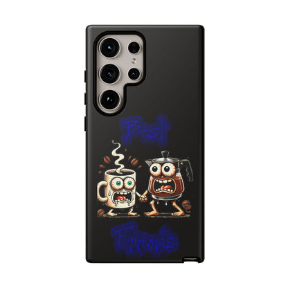 Coffee & Tea Fight Phone Case — Funny Kawaii Beverage Cartoon Tough Cases
