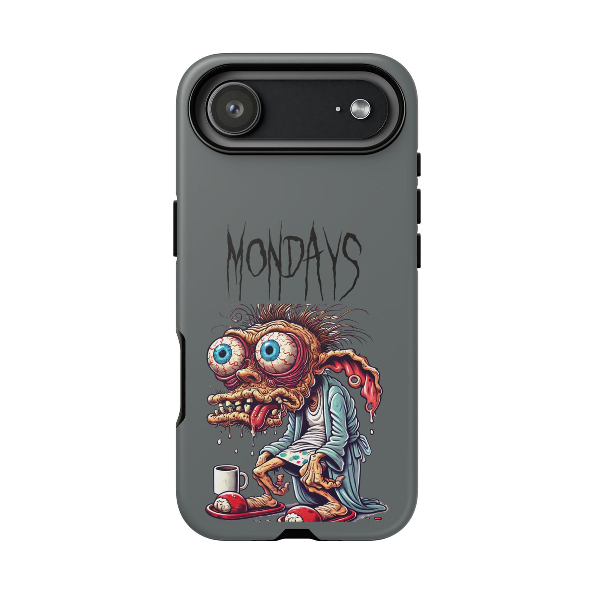 Mondays Zombie Character Phone Case – Funny Groggy Coffee Phone Cover