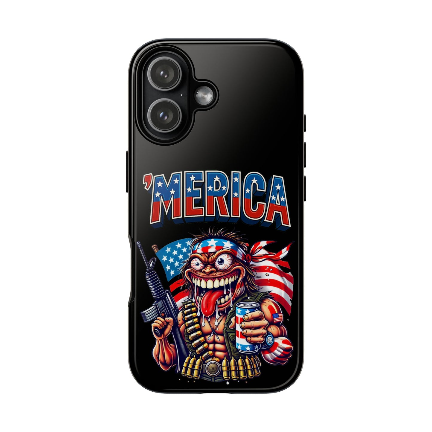 'MERICA Patriotic Phone Case — American Flag Madman Design