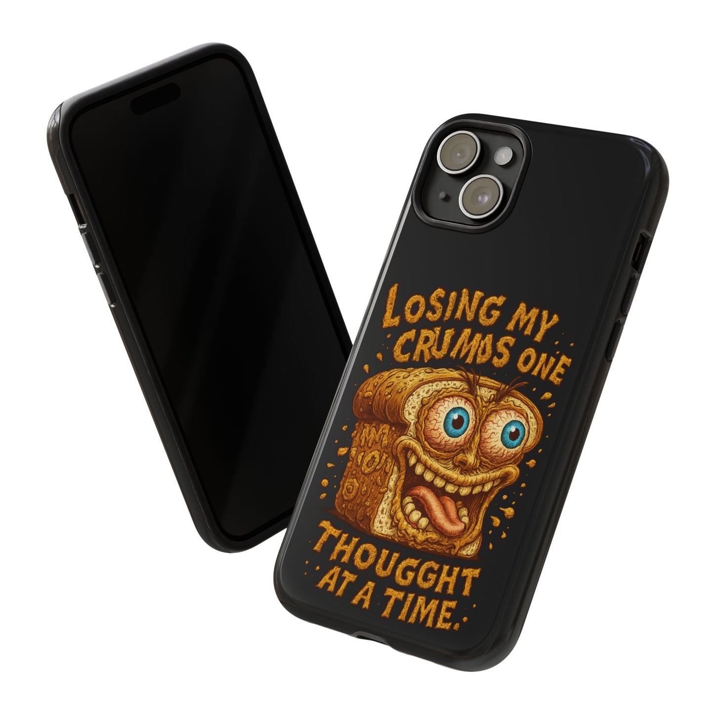 Phone Case — "Losing My Crumbs One Thought at a Time" Funny Retro Bread Illustration