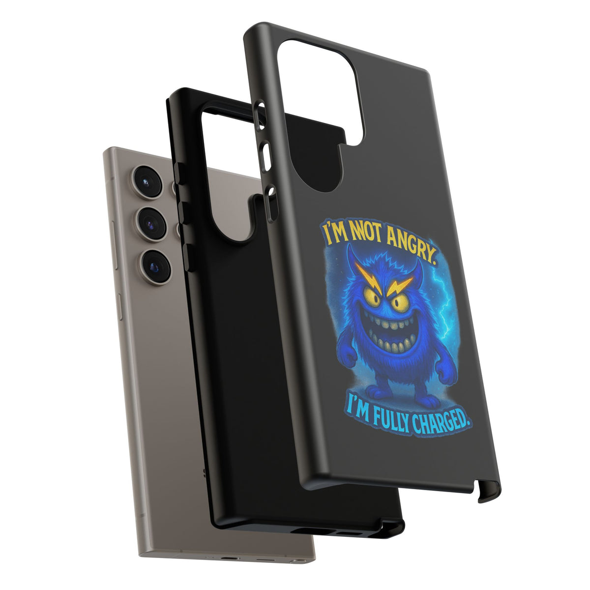 Phone Case - "I'm Not Angry, I'm Fully Charged" Electric Monster Protective Cover