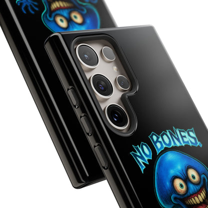 Phone Case — 'No Bones, No Chill, No Mercy' Blue Jellyfish Horror Design
