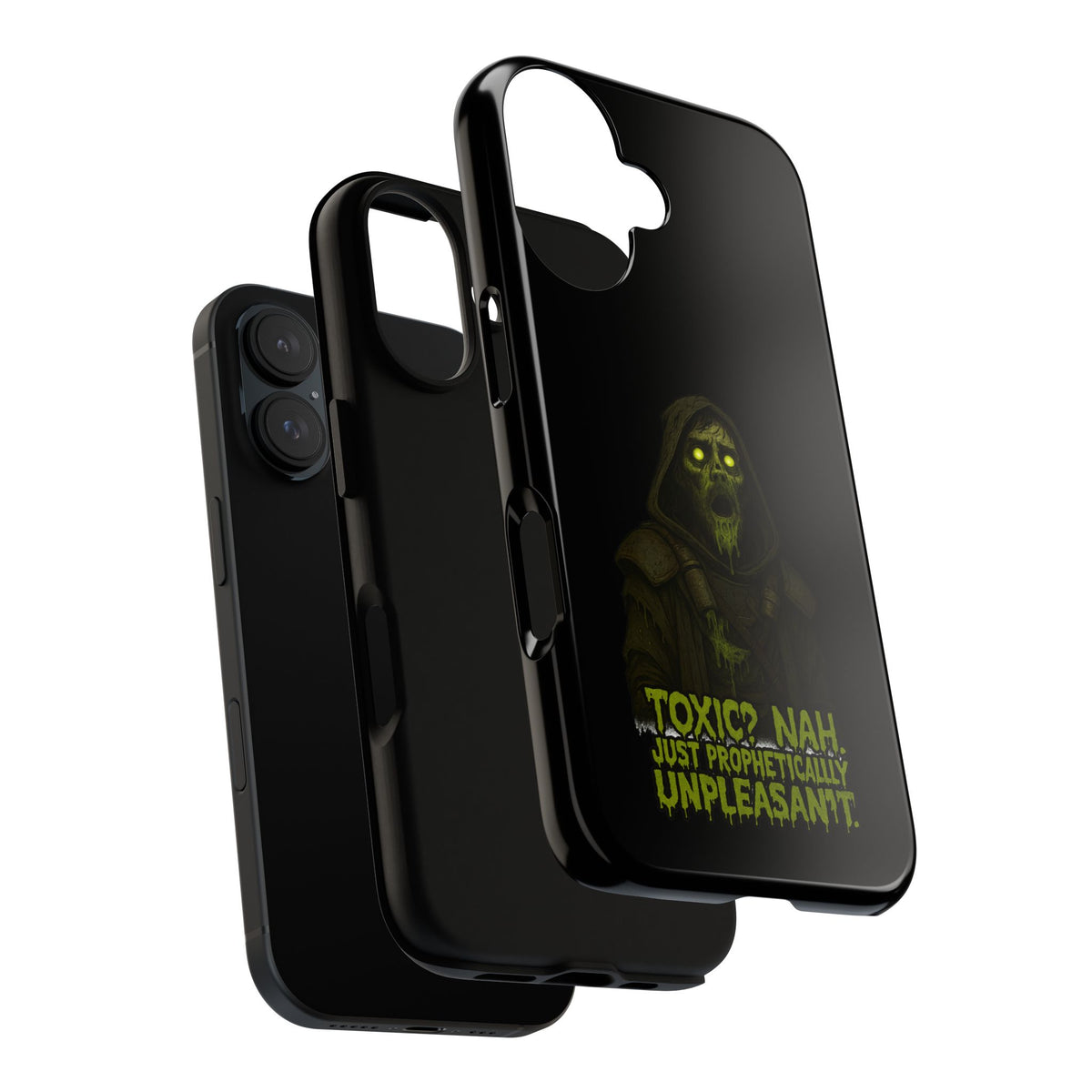 Phone Case — 'Toxic? Nah, Just Prophetically Unpleasant' Neon Grim Reaper Protective Cover