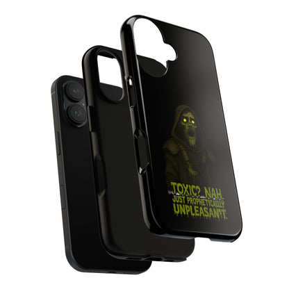 Phone Case — 'Toxic? Nah, Just Prophetically Unpleasant' Neon Grim Reaper Protective Cover