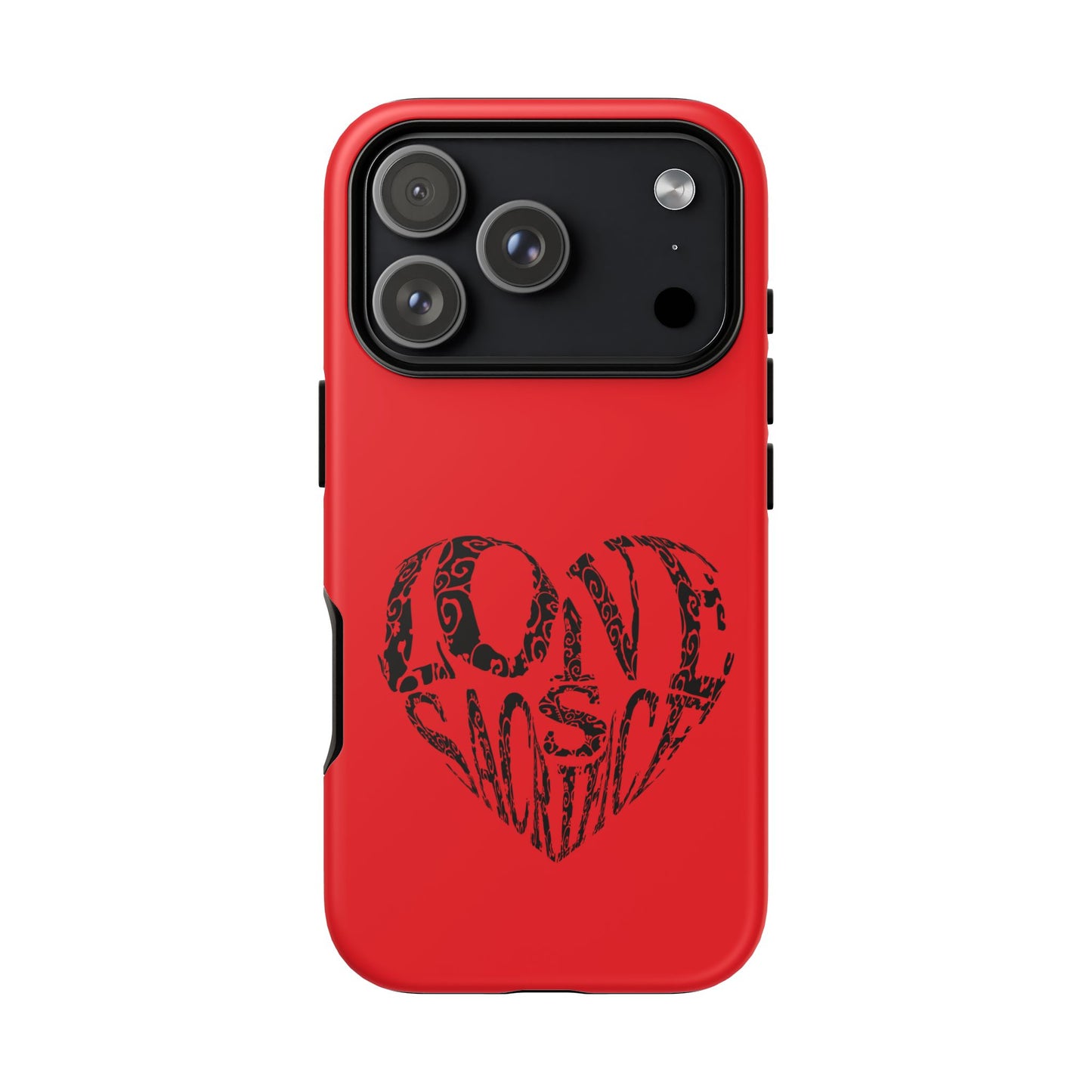 Red 'Love Justice' Heart Phone Case — Protective iPhone Cover, Valentine’s Gift