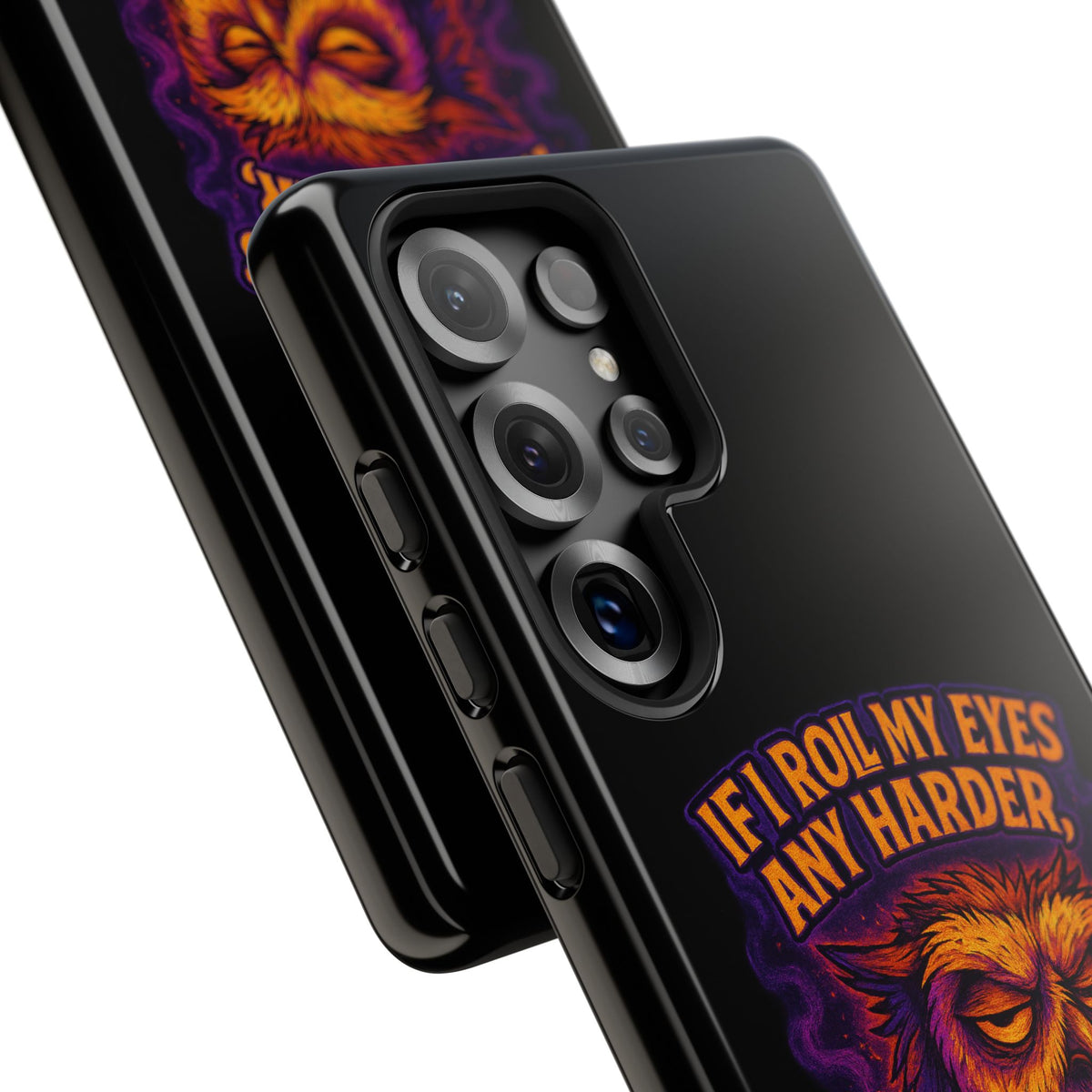 Phone Case — Grumpy Owl 'If I Roll My Eyes Any Harder, I'll Take Flight' Protective Cover