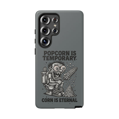 Phone Case — "Popcorn Is Temporary, Corn Is Eternal" Retro Zombie Corn Design