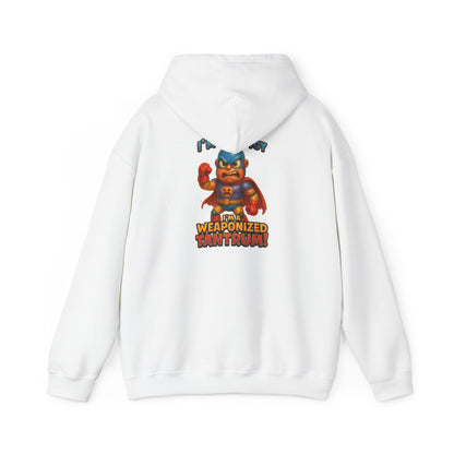 Weaponized Tantrum Hoodie — Funny Superhero Cat Graphic Sweatshirt