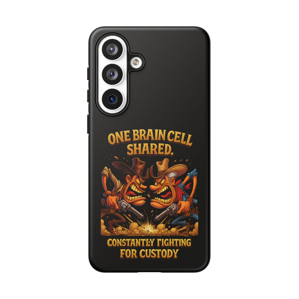 Phone Case — 'One Braincell Shared, Constantly Fighting for Custody' Funny Rivalry Cartoon