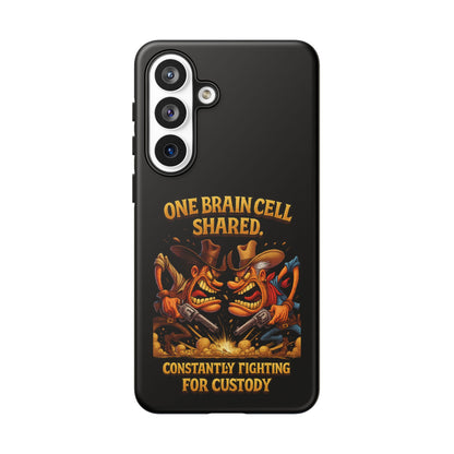 Phone Case — 'One Braincell Shared, Constantly Fighting for Custody' Funny Rivalry Cartoon