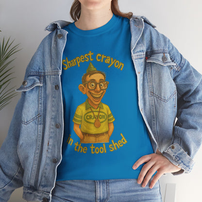 Sharpest Crayon in the Tool Shed T-Shirt | Funny Retro Character Tee