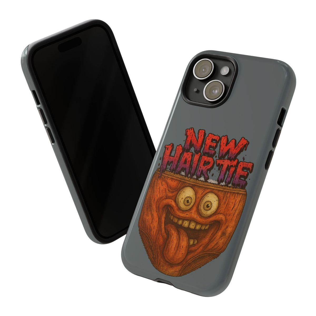 Phone Case — 'New Hairte' Funny Grinning Tongue-Out Monster Design