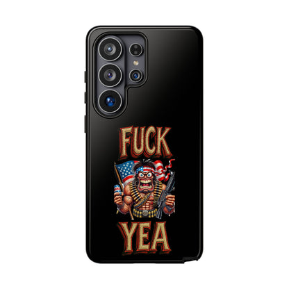 Phone Case — "FUCK YEA" Patriotic Skeleton Soldier Graphic