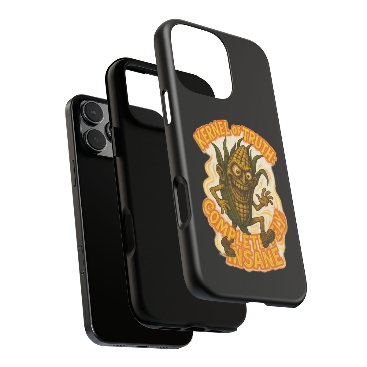 Corny Horror Phone Case - “Kernel of Truth, Completely Insane” Retro Corn Monster