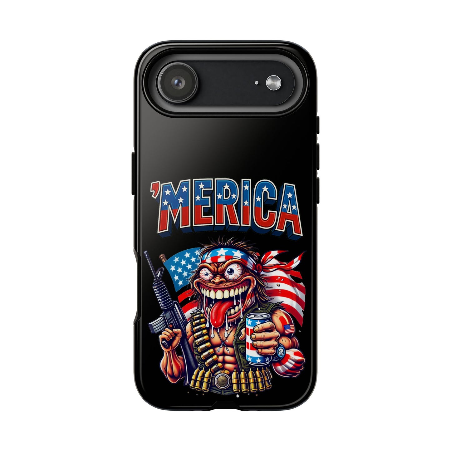 'MERICA Patriotic Phone Case — American Flag Madman Design