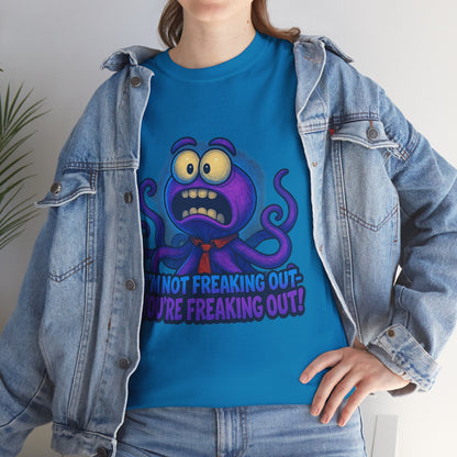 Panicked Octopus I'm Not Freaking Out Tee | Funny Creature Shirt