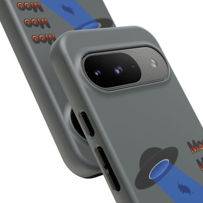 Phone Case — Funny UFO Cow Abduction Design with “Moo Moo Moo”