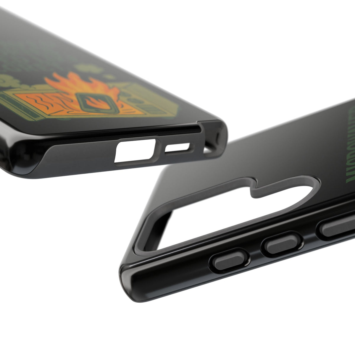 Microwaved Memories Phone Case — 'Microwaved Memories. Tasted Like Regret.' Retro Fire Design