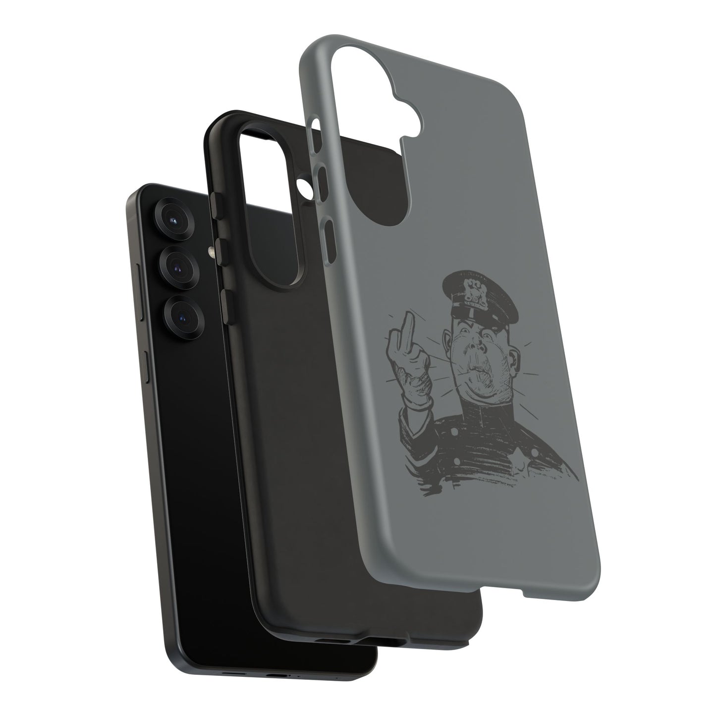 Vintage Cop Middle Finger Phone Case — Edgy Retro iPhone Protective Cover