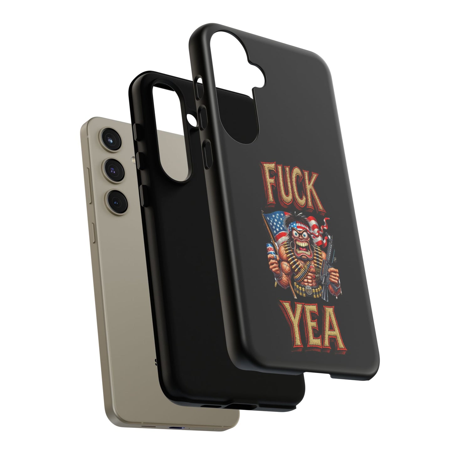 Phone Case — "FUCK YEA" Patriotic Skeleton Soldier Graphic