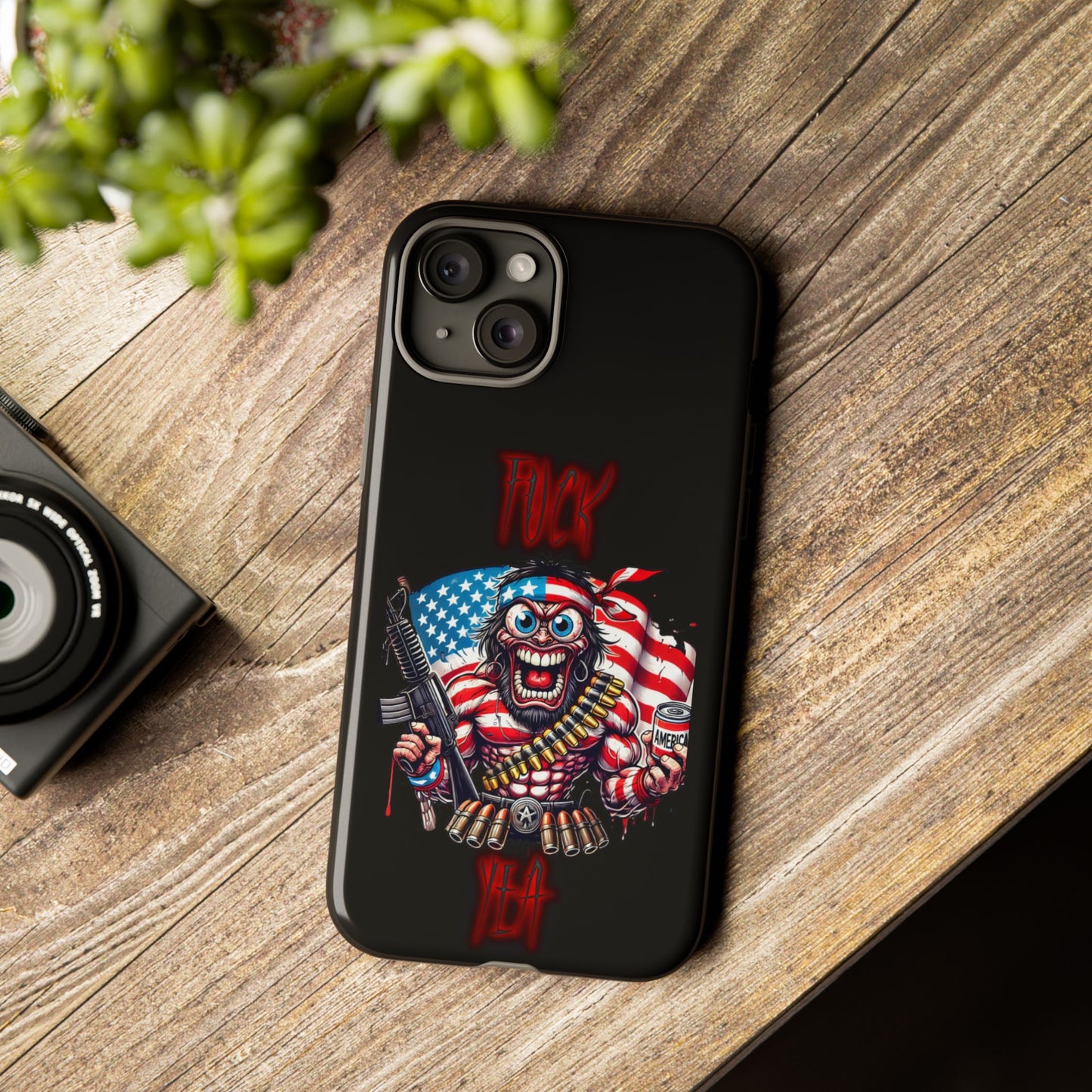 Phone Case — American Flag Skull Soldier Design (Tough Cases)