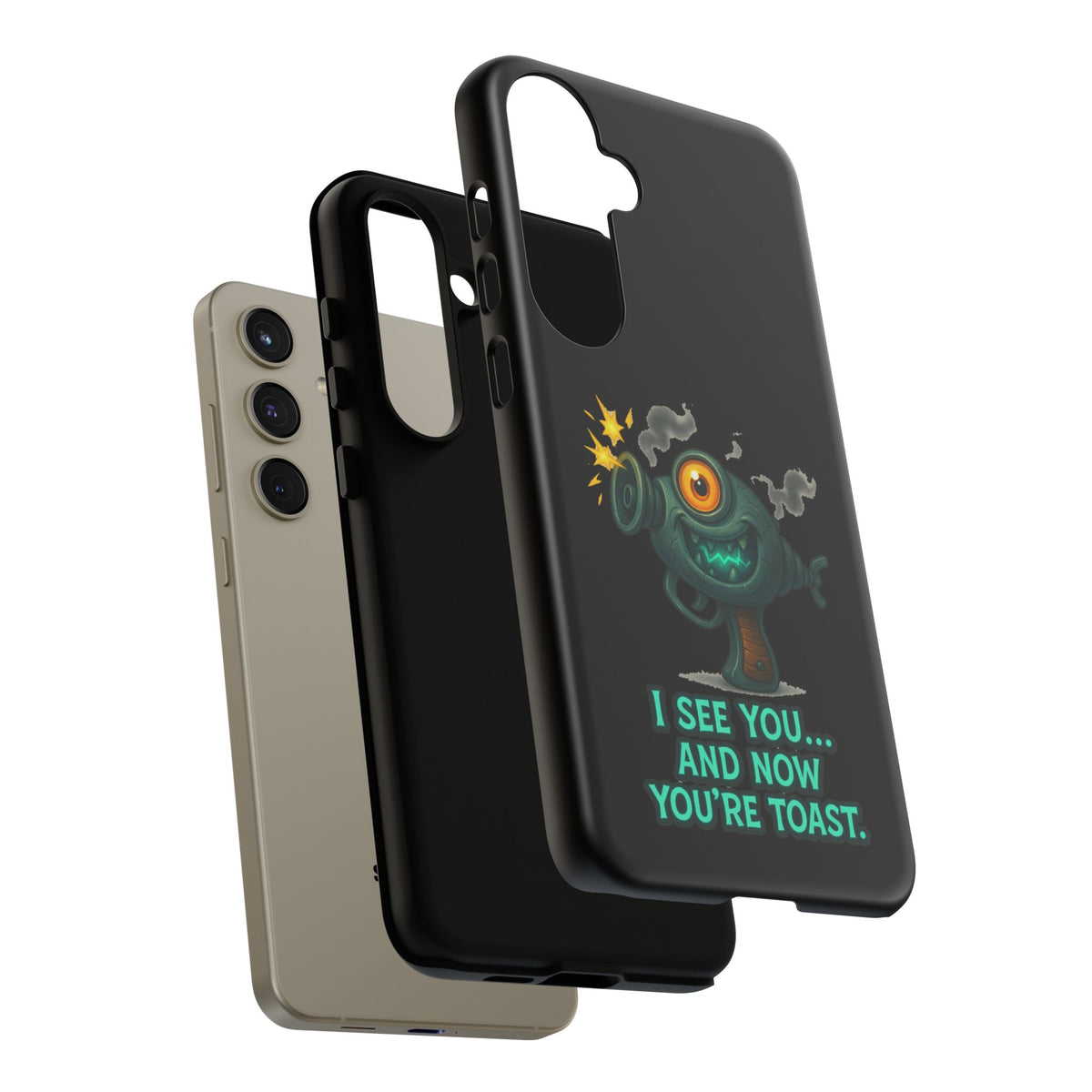 Phone Case — Cute Zombie Blaster Design with "I See You... And Now You're Toast"