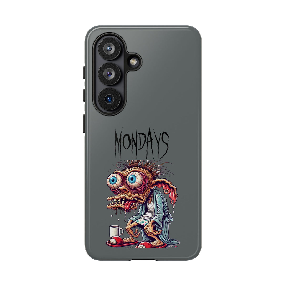 Mondays Zombie Character Phone Case – Funny Groggy Coffee Phone Cover