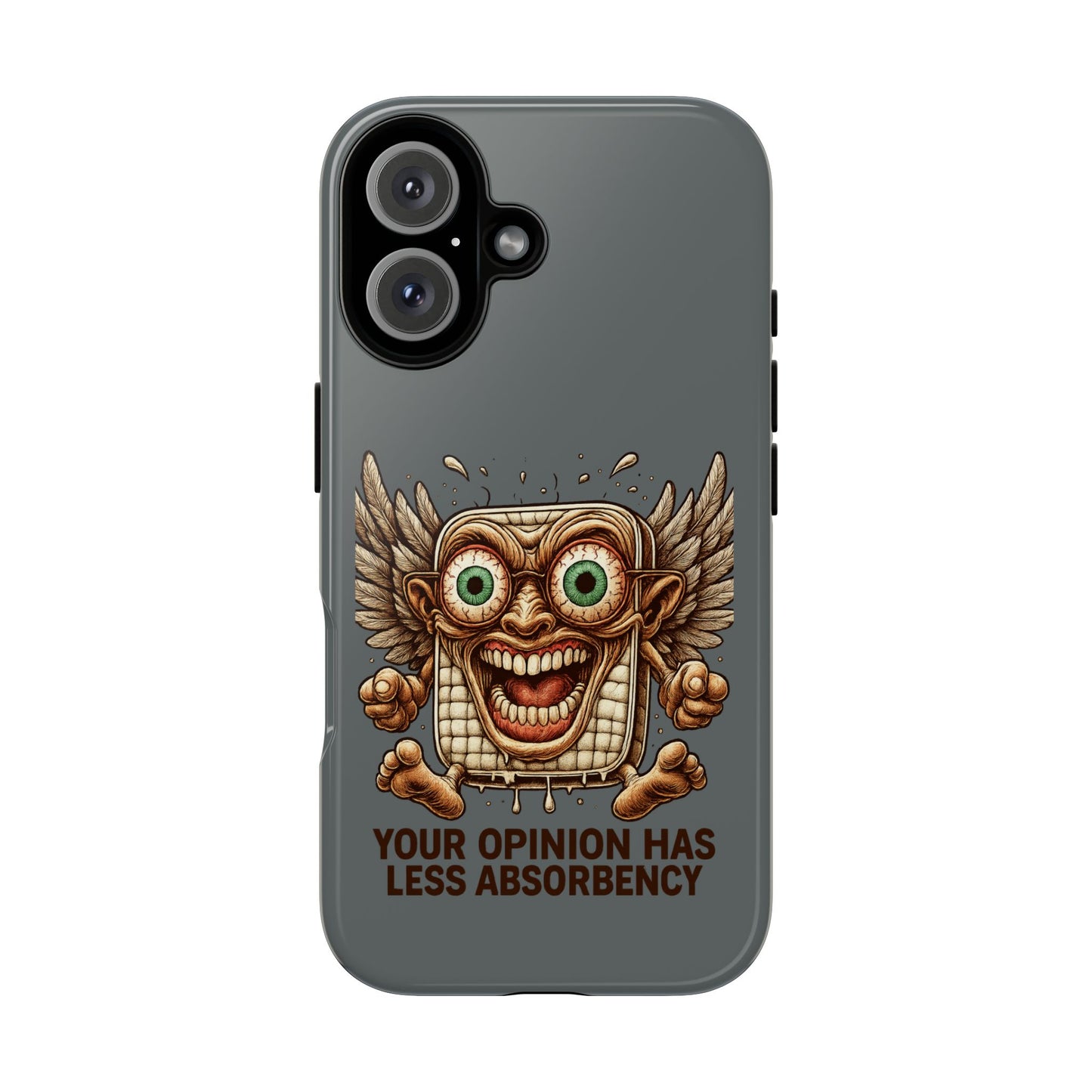 Phone Case — Funny Vintage Winged Toaster Design (“Your Opinion Has Less Absorbency”)