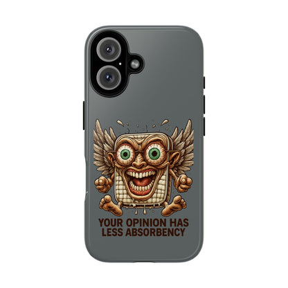 Phone Case — Funny Vintage Winged Toaster Design (“Your Opinion Has Less Absorbency”)