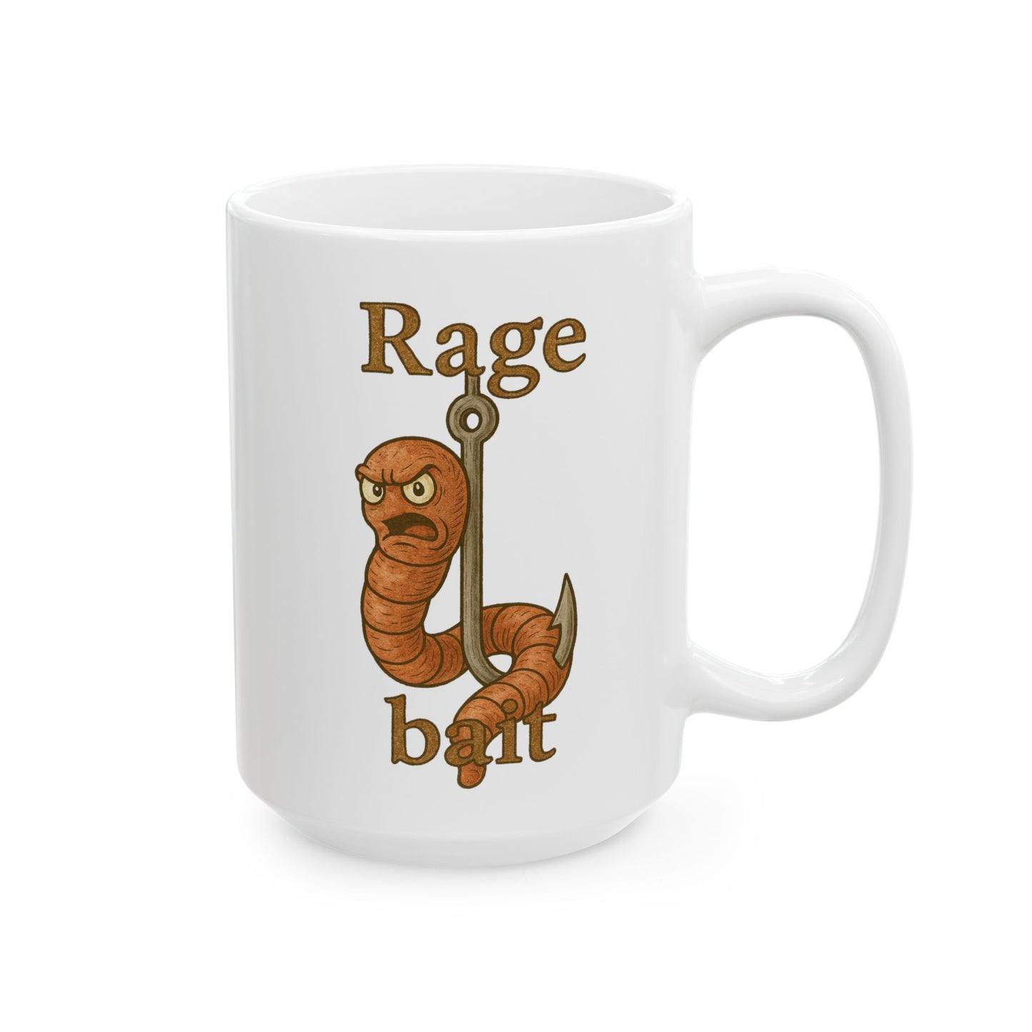 Cute Fox Ceramic Mug – 'Rage Bait' Inspirational Coffee Cup (11oz, 15oz)