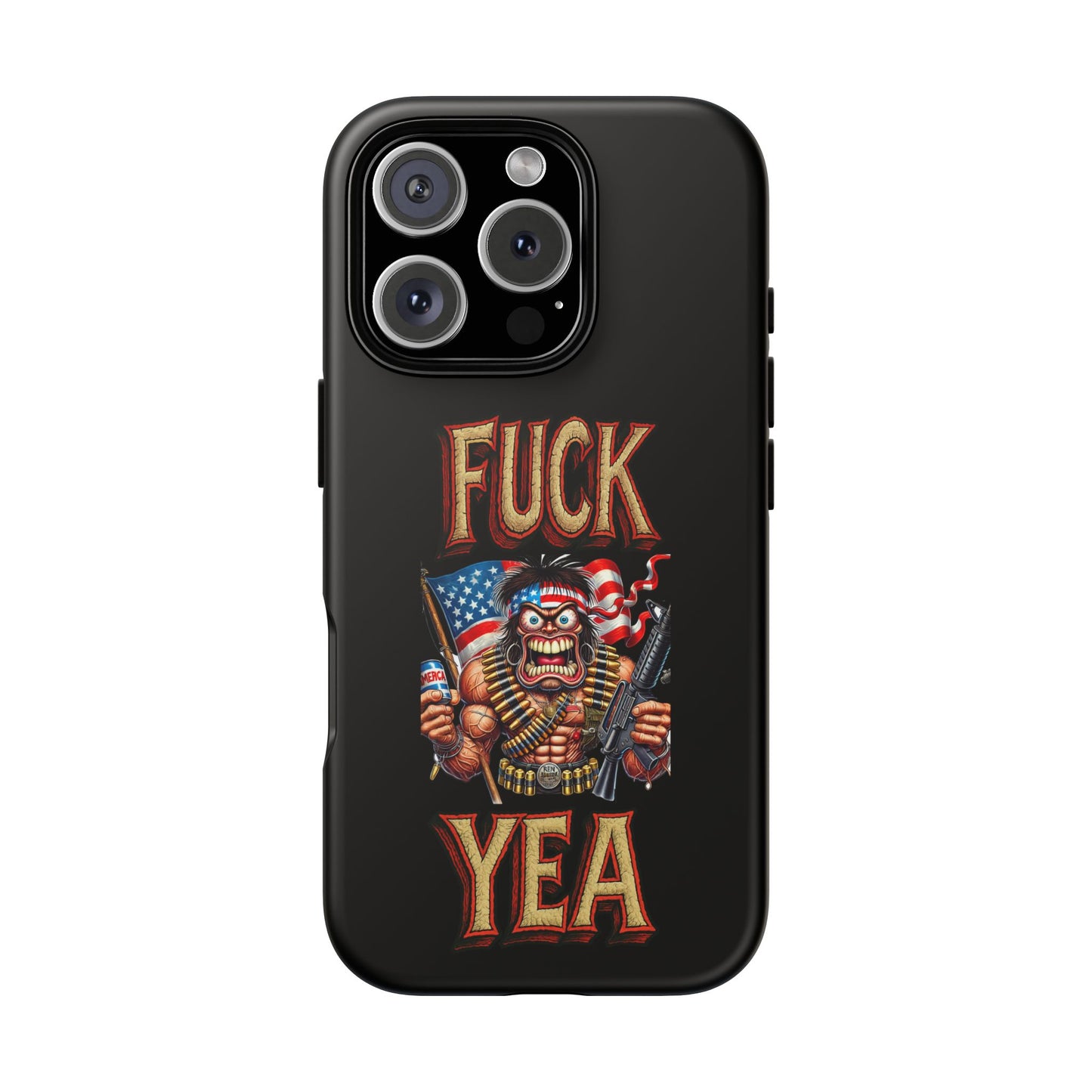 Phone Case — "FUCK YEA" Patriotic Skeleton Soldier Graphic