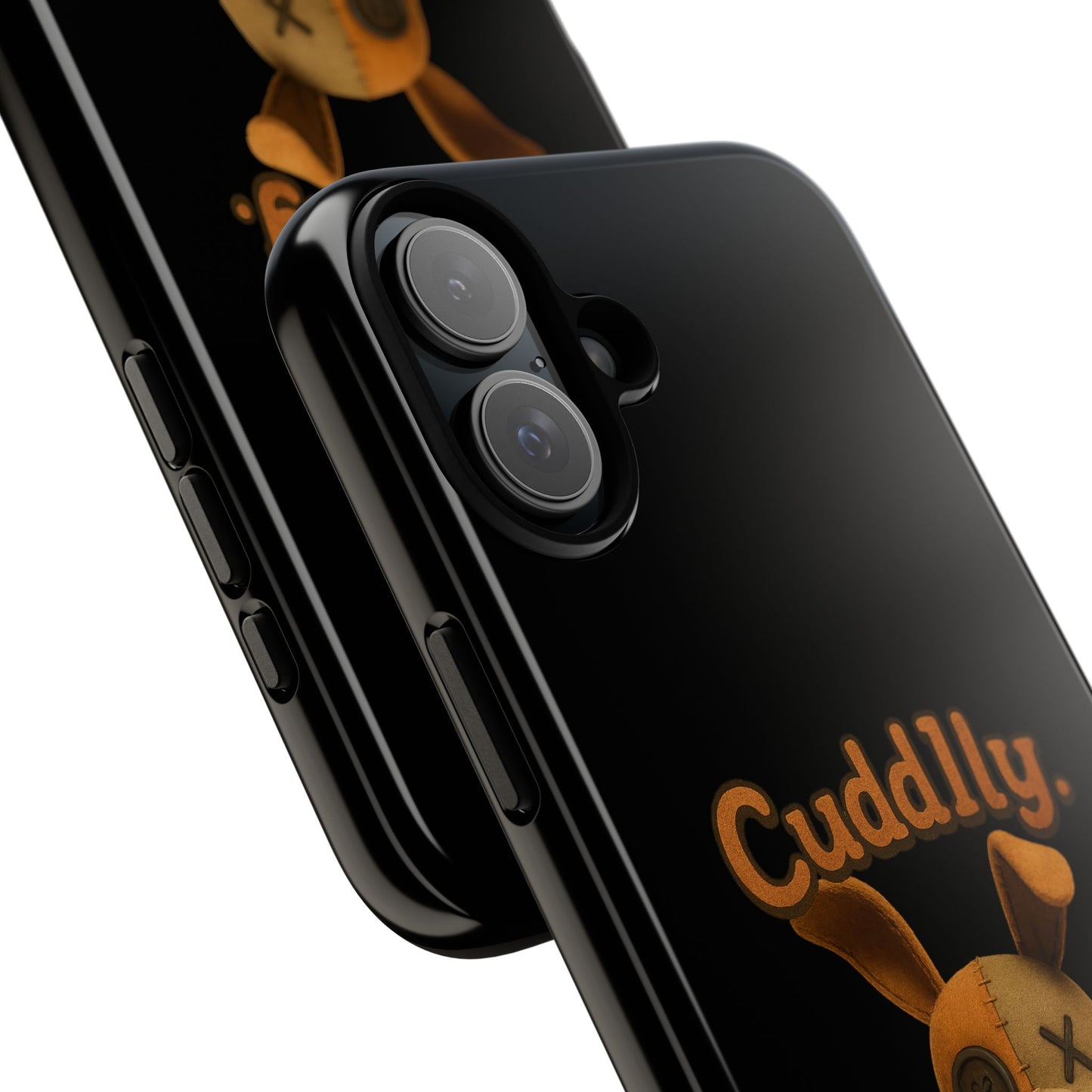 Phone Case — "Cuddly. Cracked. Kinda Dangerous." Cute Creepy Bunny Protective Case