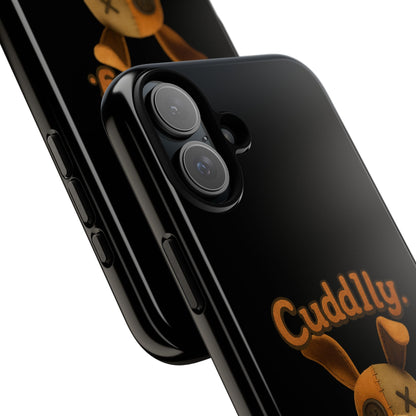 Phone Case — "Cuddly. Cracked. Kinda Dangerous." Cute Creepy Bunny Protective Case