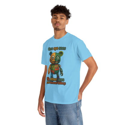 Two-Faced Teddy Bear Tee | One Eye Sees, The Other Sees Your Browser History