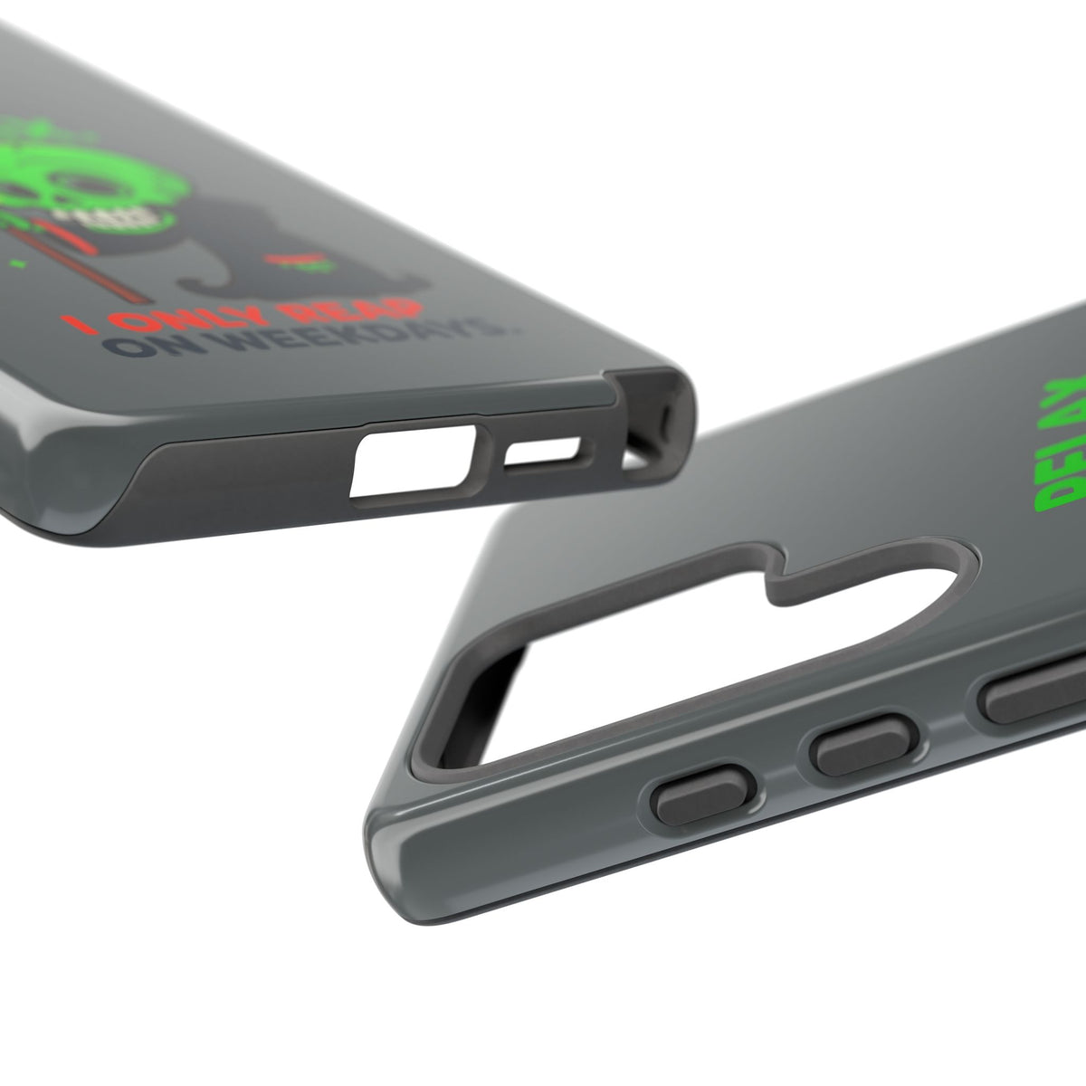 Phone Case — 'Relax. I Only Reap on Weekdays.' Cute Green Grim Reaper Protective Cover