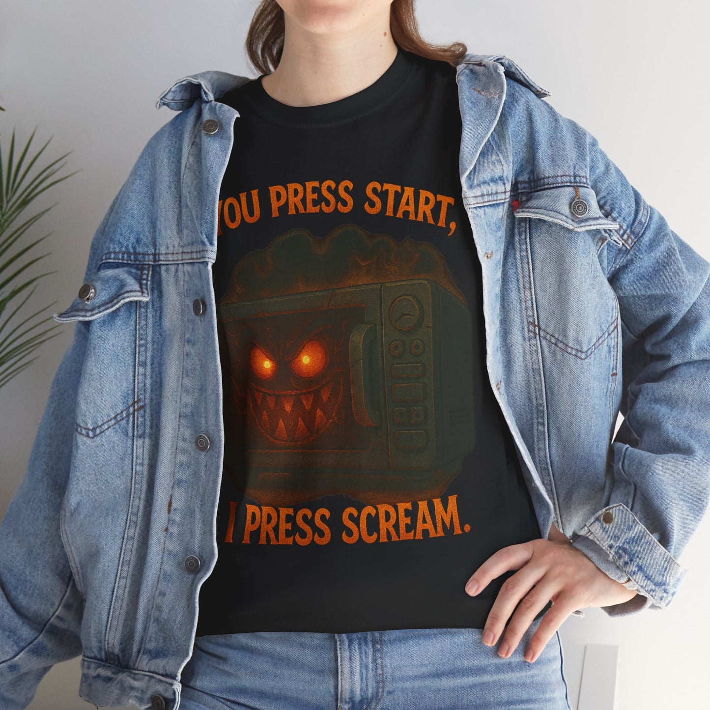 You Press Start I Press Scream tee | Retro Horror Game Controller