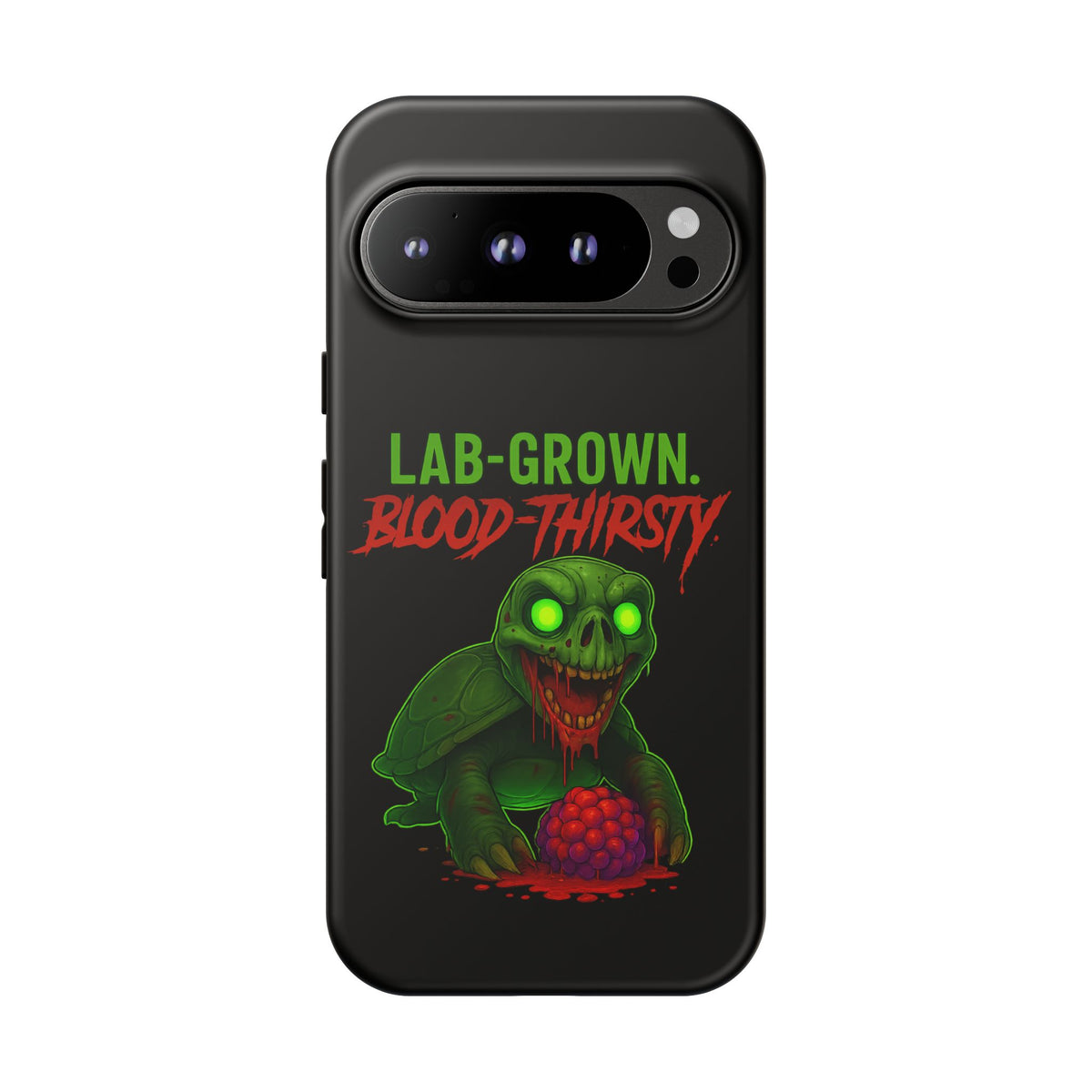 Phone Case — “Lab-Grown. Blood-Thirsty!” Green Monster Horror Design